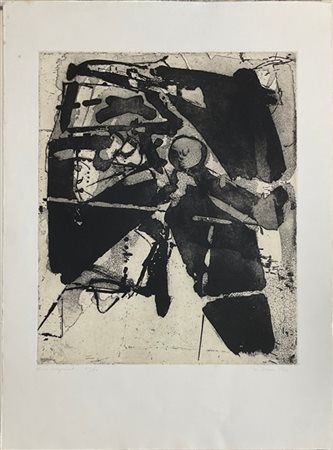 Albert Bitran "Noir Coupant" 1974
acquaforte e acquatinta
(lastra cm 49,5x39,5;