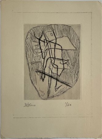 Marcel Janco "Senza titolo" 1961
acquaforte
(lastra cm 14,7x11,5; foglio cm 26x1