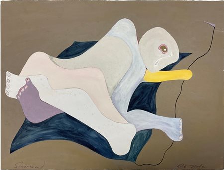 Firma indecifrata "Kite Nude" tecnica mista su carta
cm 56,5x76
firmato e titol