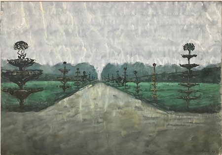 Giancarlo Ossola "Giardino" 1987
tempera su carta
cm 49x67,5
firmato e datato in