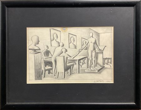 Kostabi Mark "Senza titolo" 1990
matita su carta
cm 19x28,5
firmato e datato in