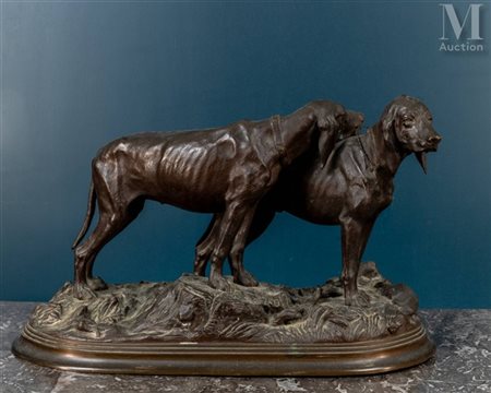 Martial DE ROFFIGNAC (1845-1904) Beau et Belotte. Couple de saintongeois...