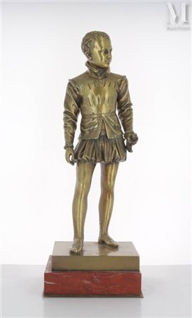 D'après François-Joseph BOSIO Henri IV enfant Epreuve en bronze. Signée sur...