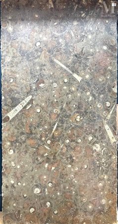 Marbre de l'Atlas Plateau de marbre de l'Atlas présentant des incrustations...