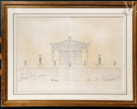 L'Ile d'Egine - temple de Jupiter Panhéllenien par Charles GARNIER SOUDAIN...