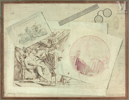 Vincenzo BILLY (actif à la fin du XVIII ème siècle) Paire de trompe l’œil...