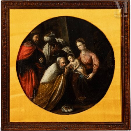 Italie du Nord, XVII ème - Suiveur de Jacopo Bassano L'adoration des Mages...
