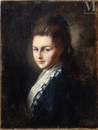 Albert BESNARD (1849-1934) Portrait de femme, 1872 Huile sur toile Signée et...