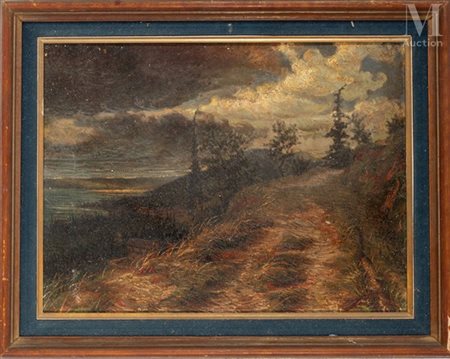 Alberto FOCARDI (XX ème siècle) "Il Temporale si avvicina" (Lac de Garda,...