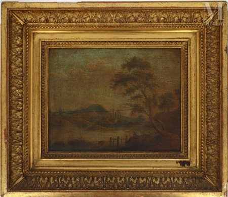 Ecole flamande du XIX ème Paysages d'Italie Huiles sur panneau, une paire...