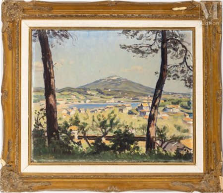 Charles Victor GUILLOUX (1866-1946) Paysage du midi Huile sur carton Signée...