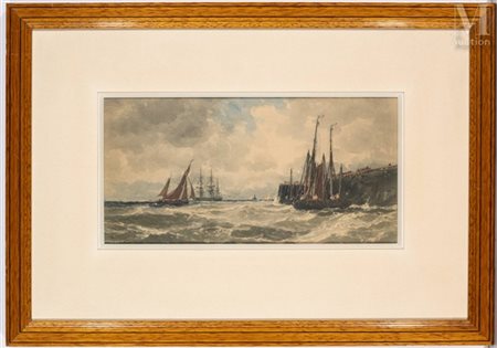 Thomas Bush HARDY (1842-1897) Départ pour la pêche sur les côtes de la...