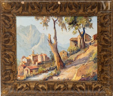 Pierre BACH (1906-1971) Paysage corse, 1937 Huile sur toile, représentant...