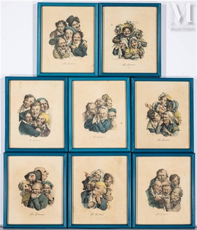 Louis-Léopold BOILLY (1761-1845), d'après Les Grimaces Suite de 8...