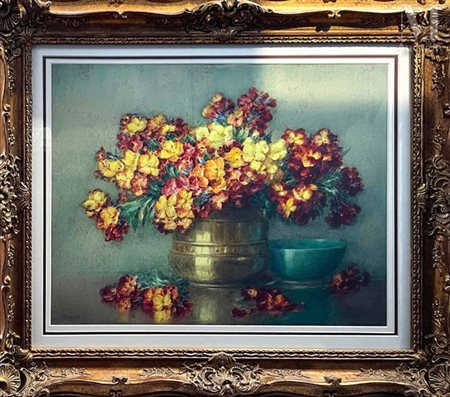 Isidore ROSENSTOCK (1880-1956) Nature morte aux mufliers et vase de cuivre...