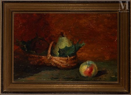 Julien CHAPPÉE (1862-1957) Nature morte au panier Huile sur toile Signée en...