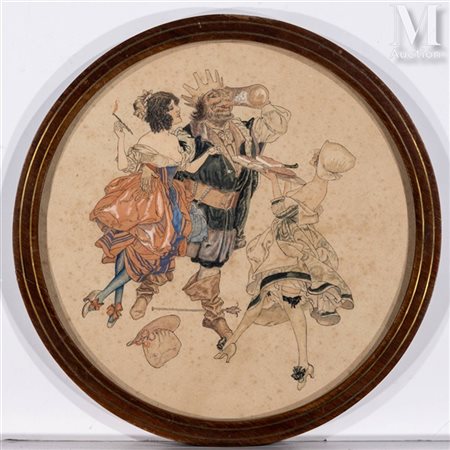 Chéri HEROUARD (1881-1961), attribué à Le Roi Aquarelle et rehauts de gouache...