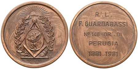  
Medaglia R. L. "Guardabassi" N° 146 Or. Di Perugia 1881 - 1981 (51,3 mm) 
 
