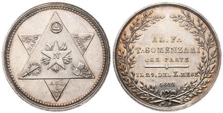  
Medaglia Al F. T. Somenzari Che Parte il 29. Del X. Mese 5811 (48 mm) 
 