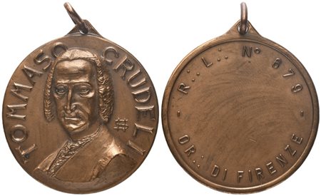 
Medaglia "Tommaso Crudeli" Or. di Firenze, AE (38 mm) 
 