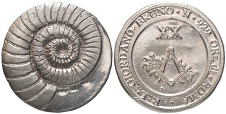  
Medaglia R. L. "Giordano Bruno" N° 929 Or. Di Roma, AG (40,4 mm) 
 