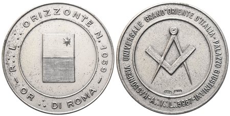  
Medaglia R. L. "Orizzonte" N° 1059 Or. Di Roma, 1987, AG (40,3 mm) 
 