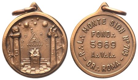  
Medaglia R. L. "Monte Sion" N° 705 Or. Roma, AE (19,5 mm) 
 