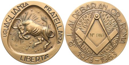  
Medaglia R. L. "Aldebaran" Or. Di Roma, 1973 - 1983, AE (49,8 mm) 
 