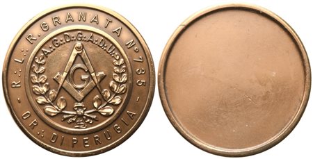 
Medaglia R. L. "Granata" N° 735, Or. Di Perugia (51,1 mm) 
 