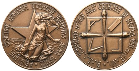  
Medaglia R. L. "Espero" N° 763 All'Oriente Di Roma 1984 Dell' E. V. (49,6 mm) 
 