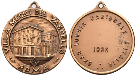  
Medaglia Gran Loggia Nazionale D'Italia, Villa Medici Del Vascello, 1986, AE (31 mm) 
 