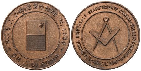  
Medaglia R. L. "Orizzonte" N° 1059, Or. Di Roma, AE (40,2 mm) 
 