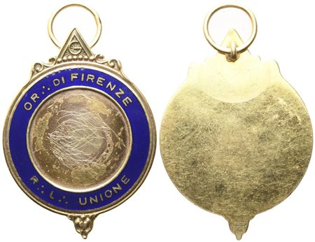  
Medaglia R. L. "Unione" - Or. Di Firenze, AU E Smalti (42 x 56 mm) 
 