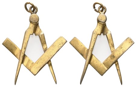  
Medaglia In Metallo Dorato "Squadra E Compasso"  
 