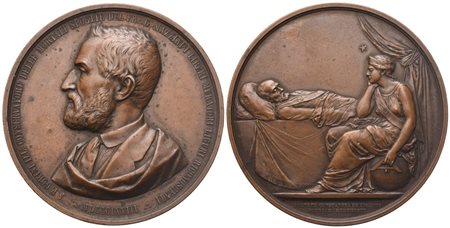  
Medaglia A P. Gorini Illustre Conservatore Delle Mortali Spoglie Del Fr. G. Mazzini I Liberi Muratori Liguri Riconoscenti MDCCCLXXIII, AE (55,8 mm) 
 