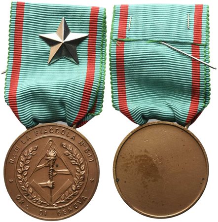  
Medaglia R. L. "La Fiaccola" N° 511 Or. Di Genova (37 mm) 
 