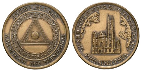  
Medaglia "GRAND LODGE OF F.A.M. OF PENNSYLVANIA - PHILADELPHIA" (38 mm) 
 