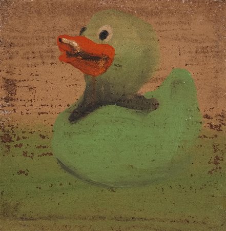 GIOVAGNOLI LUCA Rimini (RN) 1963 Rubber Duck 2009 Olio e sabbia su tela...