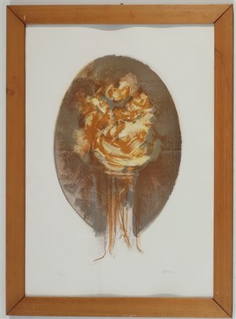 AJMONE GIUSEPPE Carpignano Sesia (No) 1923 Rose gialle 1979 Litografia su...