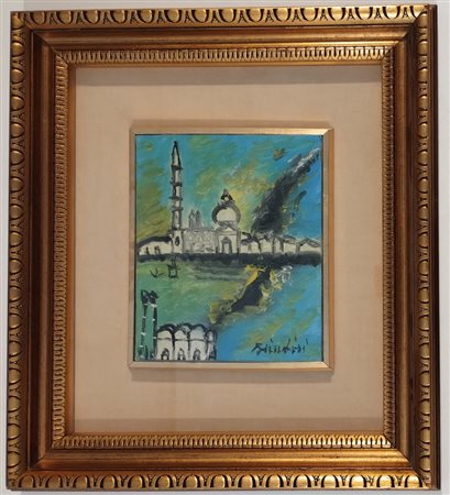 BRINDISI REMO Roma (Roma) 1918 Venezia - Chiesa della Salute 1980 Olio su...
