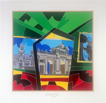 NESPOLO UGO Mosso Santa Maria (Bi) 1941 Madrid Serigrafia con collage di...