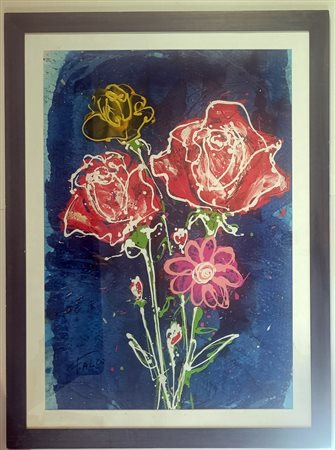 FALCO PUJOL JOAQUIN Spagnsa (Spagna) 1958 Fiori Mista su carta 100,00x70,00...