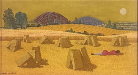 AGOSTINI SERGIO Roma (Roma) 1921 I soldatini e la ragazza Olio su tela...