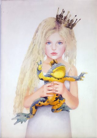 GARELLI TITTI Torino (To) 1948 Il principe ranocchio Olio su tela 35,00x25,00...