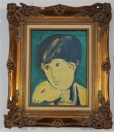 BRINDISI REMO Roma (Roma) 1918 Pastorale Olio su tela 40,00x30,00 Certificato...