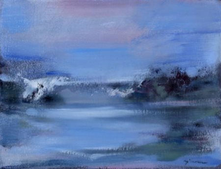 AJMONE GIUSEPPE (Carpignano Sesia 1923 - Romagnano Sesia 2005) “Paesaggio”...