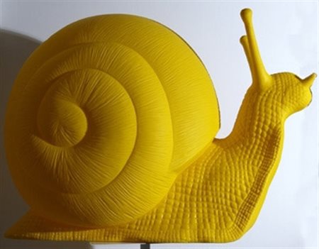 CRACKING ART ( 0) “Chiocciola” Multiplo in plastica gialla es. 3/99 cm....