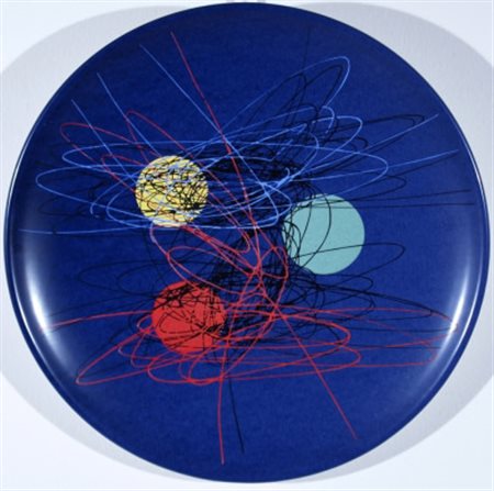 CRIPPA ROBERTO (Monza 1921 - Bresso 1972) “Spirali blu” 1950 Ceramica tirata...