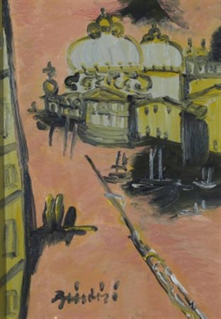 BRINDISI REMO (Roma 1918 - Lido di Spina 1996) “Venezia” Anni '90 Olio su...