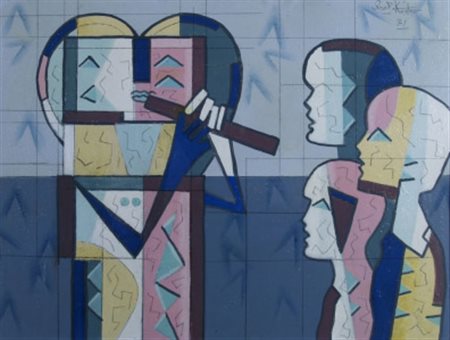 KODRA IBRAHIM (Tirana 1918 - Milano 2006) “Senza titolo” 1972 Olio su tela...